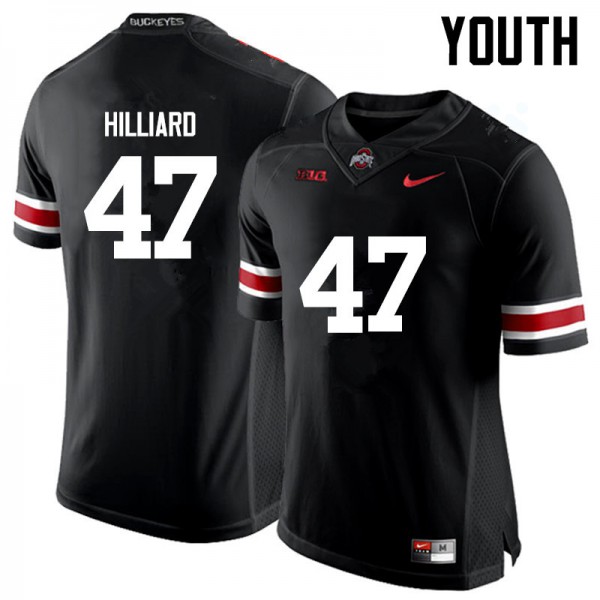 Ohio State Buckeyes #47 Justin Hilliard Youth Official Jersey Black